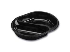 Bakke 2-rum 400/515 ml 238x176x40 mm Oval CPET Sort,240 stk/krt