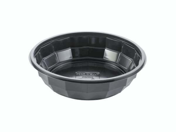 Plastskål Kulho Diamond 714 ml Ø188x48 mm RPET Sort,6 pk x 50 stk/krt