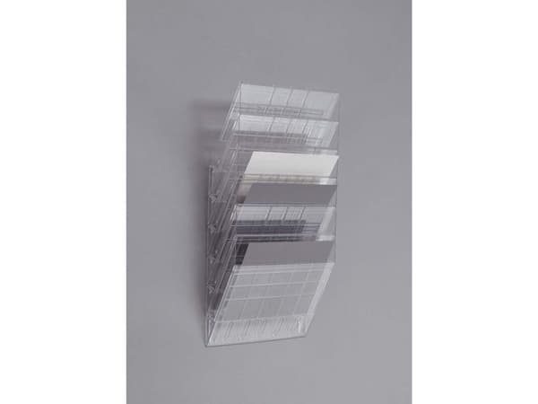Skråfag Durable Flexiboxx, 6 bakker, A4, liggende, transparent