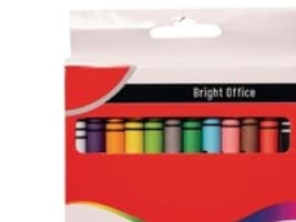 Vaxskridskor bright office, förpackning med 12 sorterade färger
