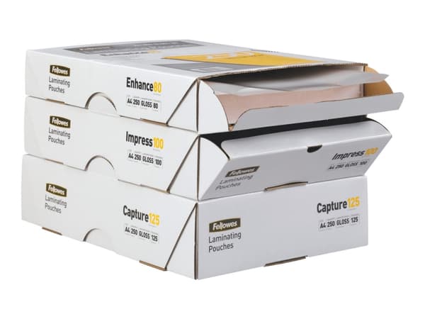 Lamineringslommer Fellowes, A4, 80 µm, pakke a 100 ark