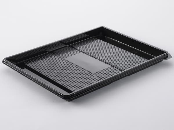Bakke Zen Tapas 1-rum Rektangulær 1134ml L320xB250xH20mm RPET Sort,2 ps x 60 stk/krt