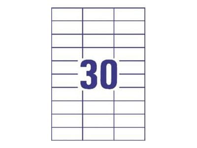 Avery - Hvit - 70 x 29.7 mm 3000 etikett(er) (100 ark x 30) flerbruks merkelapper