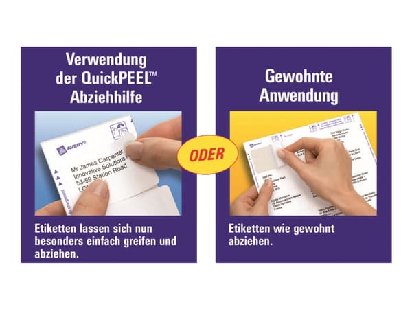 Avery Universal Labels, White 105x42,3mm, 105 x 42.3, 1400 kpl, 100 arkkia
