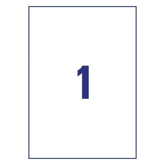 Universaletiketter Avery 210x297 mm hvid, med Ultragrip, til alle printertyper - (10 ark)