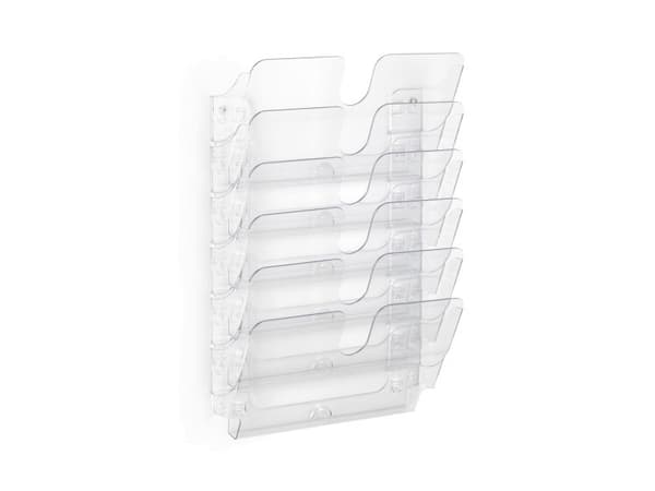 DURABLE FLEXIPLUS - Literaturholder - veggmonterbar - 6 rom - for A4 - gjennomsiktig