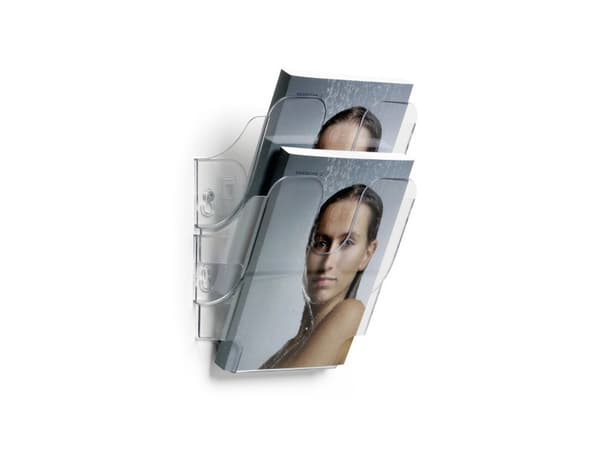 DURABLE FLEXIPLUS - Bokhållare - väggmonterbar - 2 utrymmen - för A5 - transparent