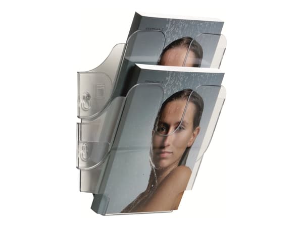 DURABLE FLEXIPLUS - Bokhållare - väggmonterbar - 2 utrymmen - för A5 - transparent