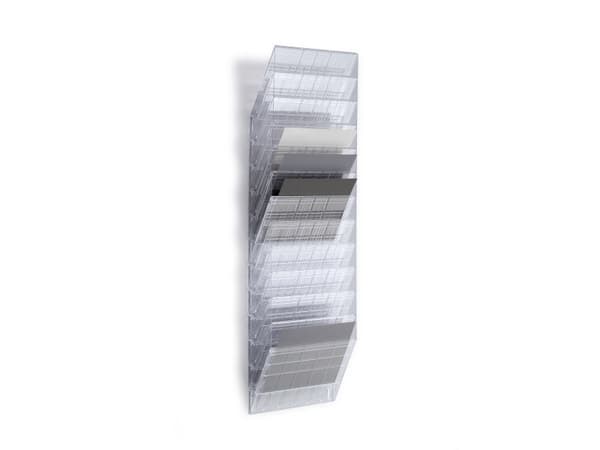 Broschyrställ Durable Flexiboxx w/12 A4-brickor liggande format redo - för väggmontering