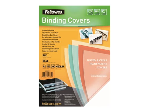 Fellowes Tinted Transparent - A4 (210 x 297 mm) - 200 mikroner - blå - 100 stk PVC-permomslag - for Fellowes Galaxy 500, Galaxy Wire, Pulsar+ 300, Qu