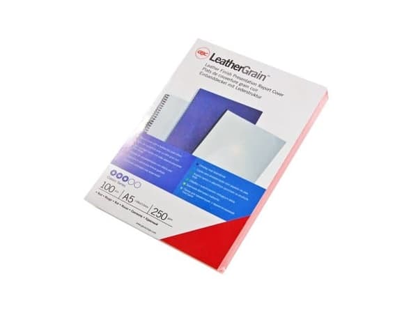 GBC LeatherGrain - A5 (148 x 210 mm) - svart - 250 g/m² - 100 stk bindningsskydd