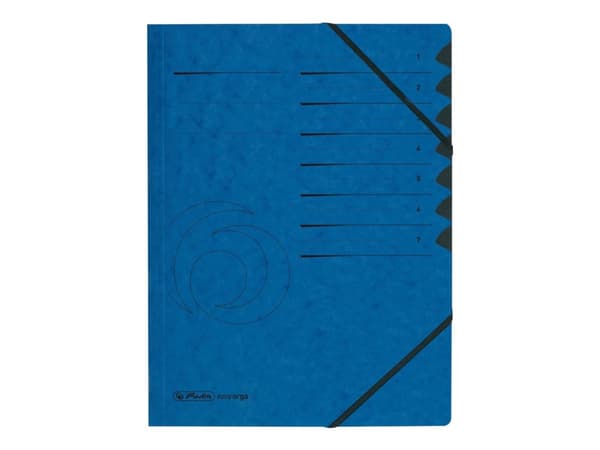Herlitz-kansiot 1-7 Laadukas sininen, 2 kuminauhaa