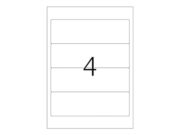 HERMA Special - Papir - matt - fjernbart selv-adhesiv - hvit - 192 x 59 mm 100 etikett(er) (25 ark x 4) opake arkivmappeetiketter