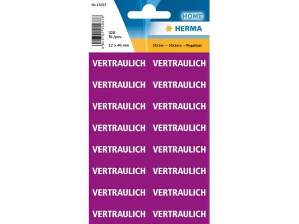 HERMA - Fraktetikett - vertraulich - 1,25 cm x 4 cm - papir (pakke med 320)