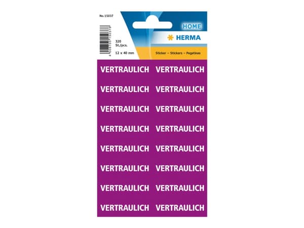 HERMA - Fraktetikett - vertraulich - 1,25 cm x 4 cm - papir (pakke med 320)