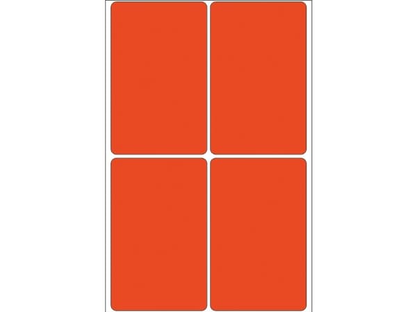 HERMA - Permanet adhesiv - rød - 52 x 82 mm 128 etikett(er) (32 ark x 4) merkelapper