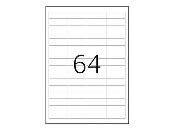HERMA Special - Hvit - 48.3 x 16.9 mm 1600 etikett(er) (25 ark x 64) permanente selvklebende matte opake rettelses/omslags-papiretiketter