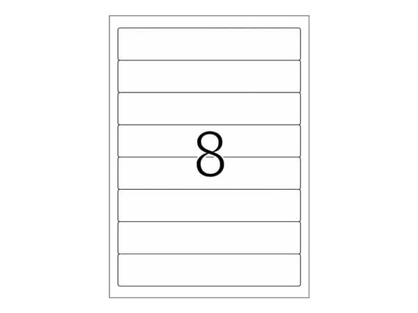 HERMA Spesial - Papir - matt - permanent selvklebende - hvit - 192 x 34 mm 800 etikett(er) (100 ark x 8) ugjennomsiktige mappeetiketter