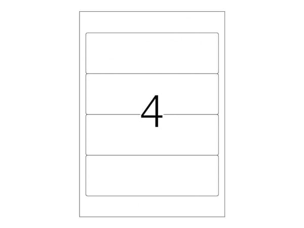 HERMA Spesial - Papir - matt - permanent selvklebende - hvit - 192 x 59 mm 400 etikett(er) (100 ark x 4) ugjennomsiktige mappeetiketter