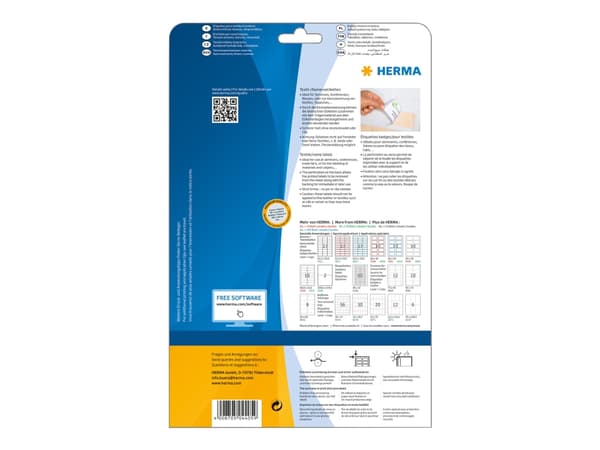 HERMA Special Name labels - Selv-adhesiv - hvit/rød - 80 x 50 mm 200 etikett(er) (20 ark x 10) etiketter til navneplater