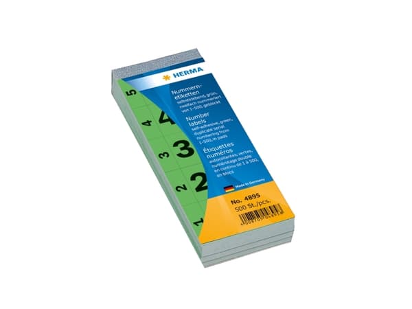 HERMA - Dekorationsbindemedel - nummer 1-500 - 2.8 x 5.6 cm - 100 ark - grön - papper
