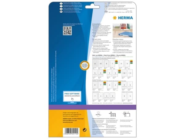 HERMA Special - Papir - matt - permanent selv-adhesiv - perforert - hvit - 192 x 25.4 mm 250 etikett(er) (25 ark x 10) opake arkivmappeetiketter
