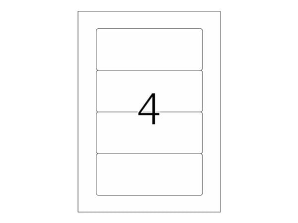 HERMA Spesial - Papir - matt - permanent selvklebende - hvit - 157 x 61 mm 100 etikett(er) (25 ark x 4) ugjennomsiktige mappeetiketter