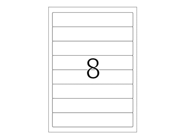 HERMA Spesial - Papir - matt - permanent selvklebende - hvit - 192 x 34 mm 200 etikett(er) (25 ark x 8) ugjennomsiktige mappeetiketter