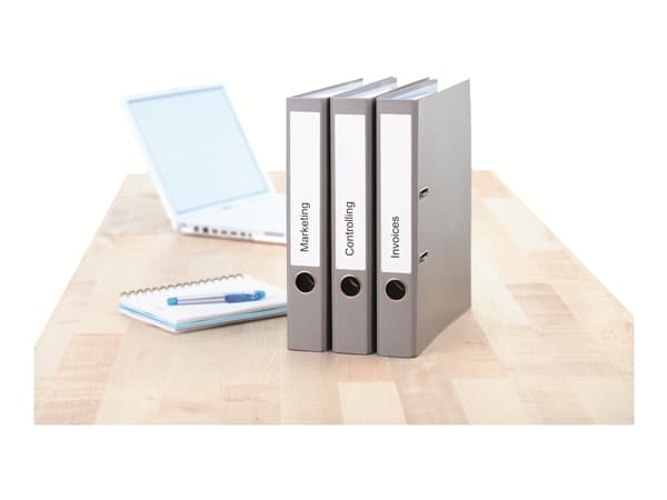 HERMA Spesial - Papir - matt - permanent selvklebende - hvit - 192 x 34 mm 200 etikett(er) (25 ark x 8) ugjennomsiktige mappeetiketter