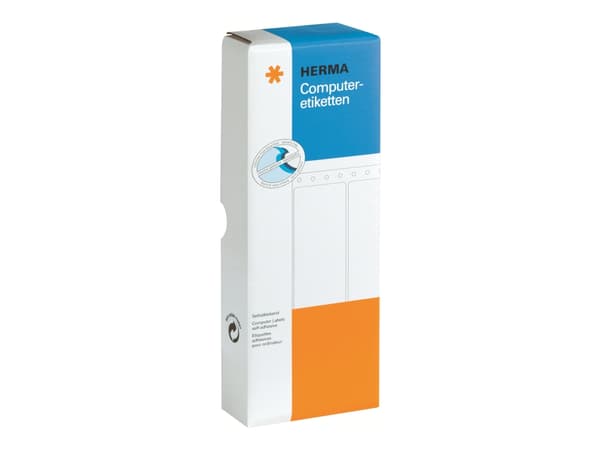 HERMA Computer labels - Papir - matt - permanent selv-adhesiv - perforert - hvit - 88.9 x 35.7 mm 2000 etikett(er) sammenhengde siksakfoldede etikett