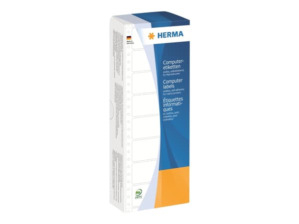 HERMA Computer labels - Papir - matt - permanent selv-adhesiv - perforert - hvit - 111.76 x 48.4 mm 2000 etikett(er) sammenhengde siksakfoldede etike