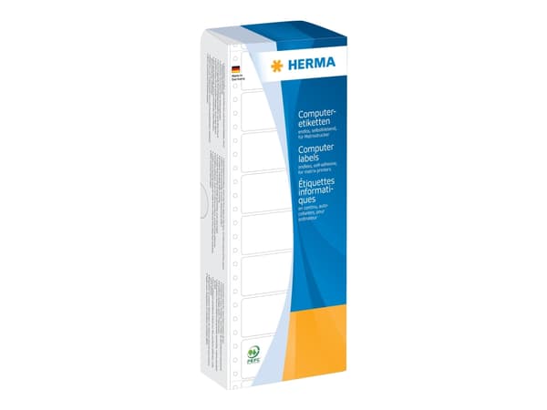 HERMA Computer labels - Papir - matt - permanent selv-adhesiv - perforert - hvit - 111.76 x 48.4 mm 2000 etikett(er) sammenhengde siksakfoldede etike