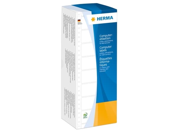 HERMA Computer labels - Papir - matt - permanent selv-adhesiv - perforert - hvit - 101.6 x 73.8 mm 2000 etikett(er) sammenhengde siksakfoldede etiket