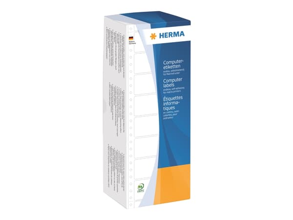HERMA Computer labels - Papir - matt - permanent selv-adhesiv - perforert - hvit - 101.6 x 73.8 mm 2000 etikett(er) sammenhengde siksakfoldede etiket
