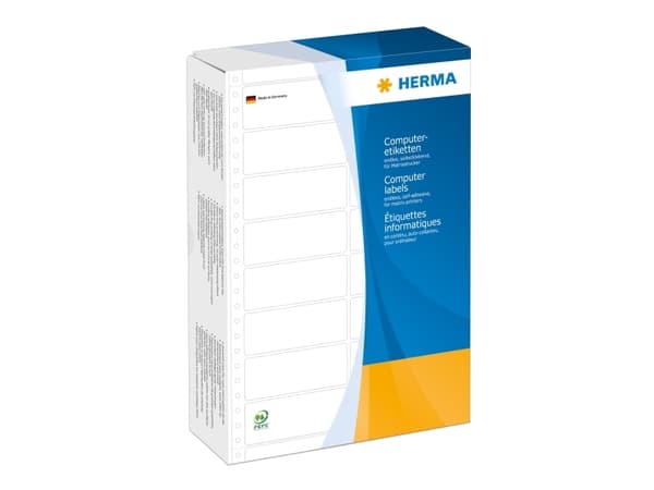 HERMA Computer labels - Papir - matt - permanent selv-adhesiv - perforert - hvit - 88.9 x 35.7 mm 8000 etikett(er) (2 ark x 4000) sammenhengde siksak
