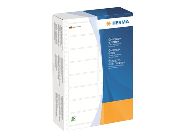 HERMA Computer labels - Papir - matt - permanent selv-adhesiv - perforert - hvit - 88.9 x 35.7 mm 8000 etikett(er) (2 ark x 4000) sammenhengde siksak