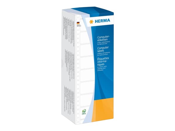 HERMA Computer labels - Papir - matt - permanent selv-adhesiv - perforert - hvit - 50.8 x 23 mm 12000 etikett(er) (2 ark x 6000) sammenhengde siksakf