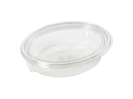 Salatbakke Clearshow 760 ml 204x166x52 mm oval hængslet låg RPET Klar,50 stk/pk