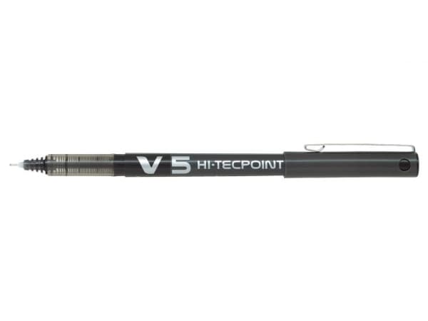Pilot Hi-Tecpoint V5 - Rulleballpenn - svart - vannbasert blekk - 0.5 mm - ekstra fin