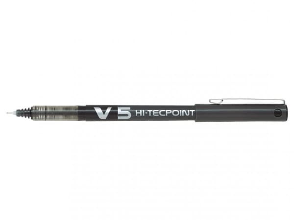 Pilot Hi-Tecpoint V5 - Rulleballpenn - svart - vannbasert blekk - 0.5 mm - ekstra fin
