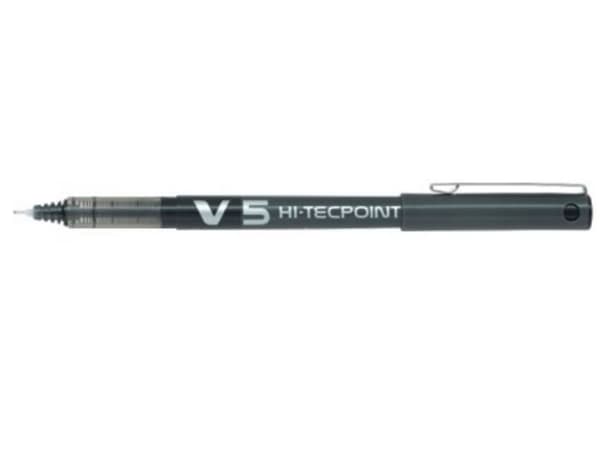 Pilot Hi-Tecpoint V5 - Rulleballpenn - svart - vannbasert blekk - 0.5 mm - ekstra fin