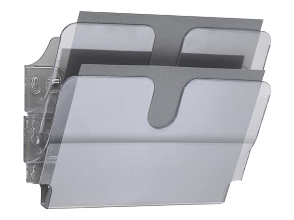Skråhylla Durable Flexiplus 2 x A4 horisontell transparent - för väggmontering