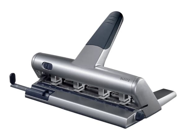 Leitz Akto 5114 - Hullstanser - 30 ark / 3 mm - 4 hull - metall, presstøpt aluminiium, plast - sølv