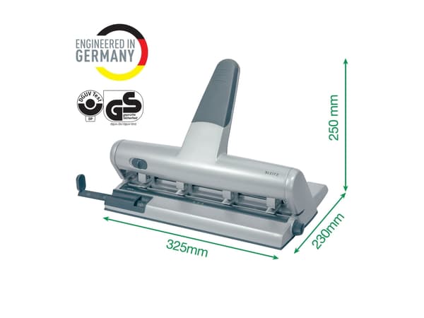 Leitz Akto 5114 - Hullstanser - 30 ark / 3 mm - 4 hull - metall, presstøpt aluminiium, plast - sølv