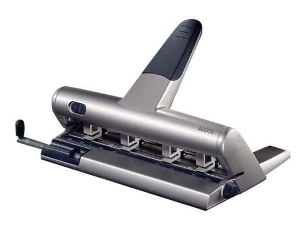 Leitz Akto 5114 - Hullstanser - 30 ark / 3 mm - 4 hull - metall, presstøpt aluminiium, plast - sølv