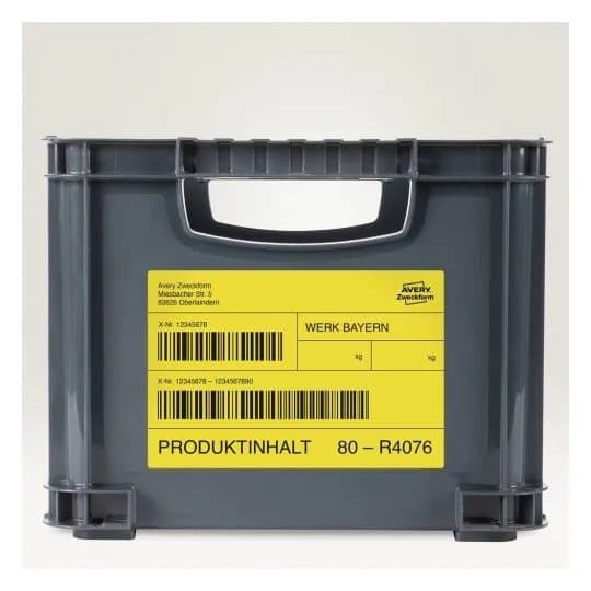 Avery L6130-20, Gult, Rektangel, Permanent, Polyester, Matte, 2 stykker