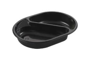 Bakke 2-rum 395/500 ml 238x176x40 mm Oval PP Sort,240 stk/krt