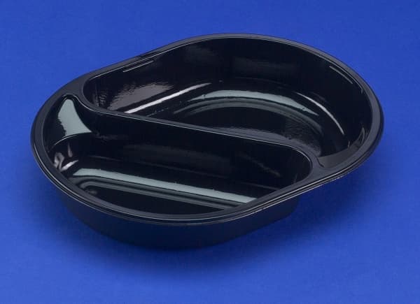 Bakke 2-rum 395/500 ml 238x176x40 mm Oval PP Sort,240 stk/krt