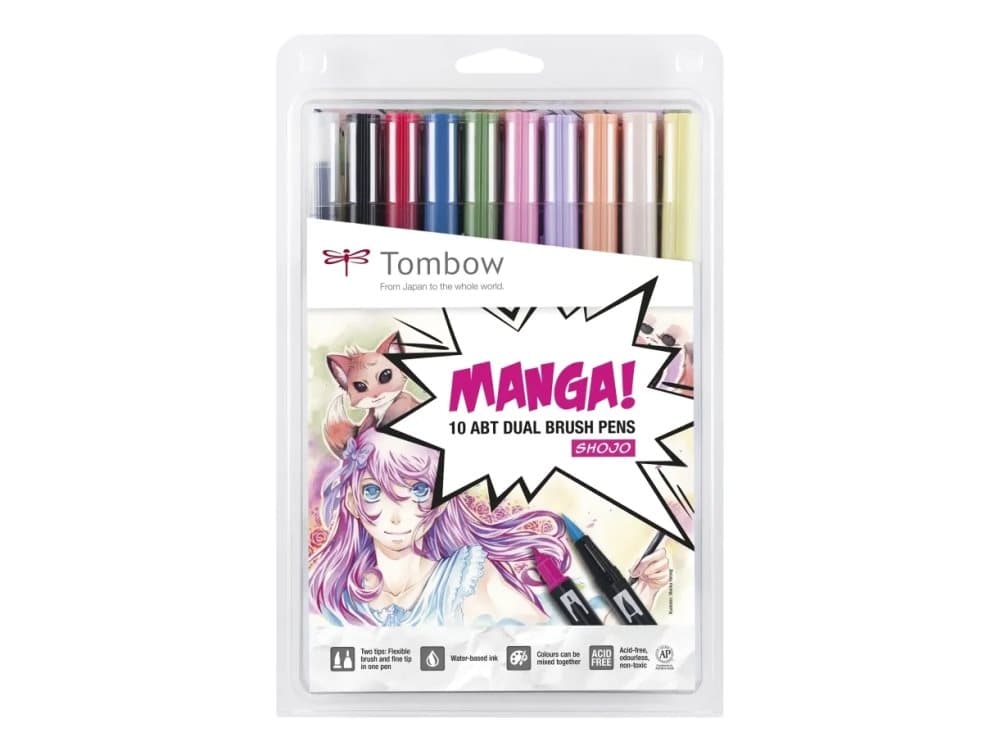 Marker Tombow ABT Dual Brush Manga Shojo (10 stk.)