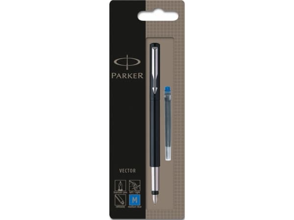 Parker Vector, Svart, Blå, Medium, Ambidextrous, 1 styck